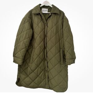 Stand Studio Khaki Green Quilted Puffer Jacket